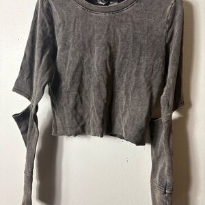 Charcoal Gray Women's Crop Top